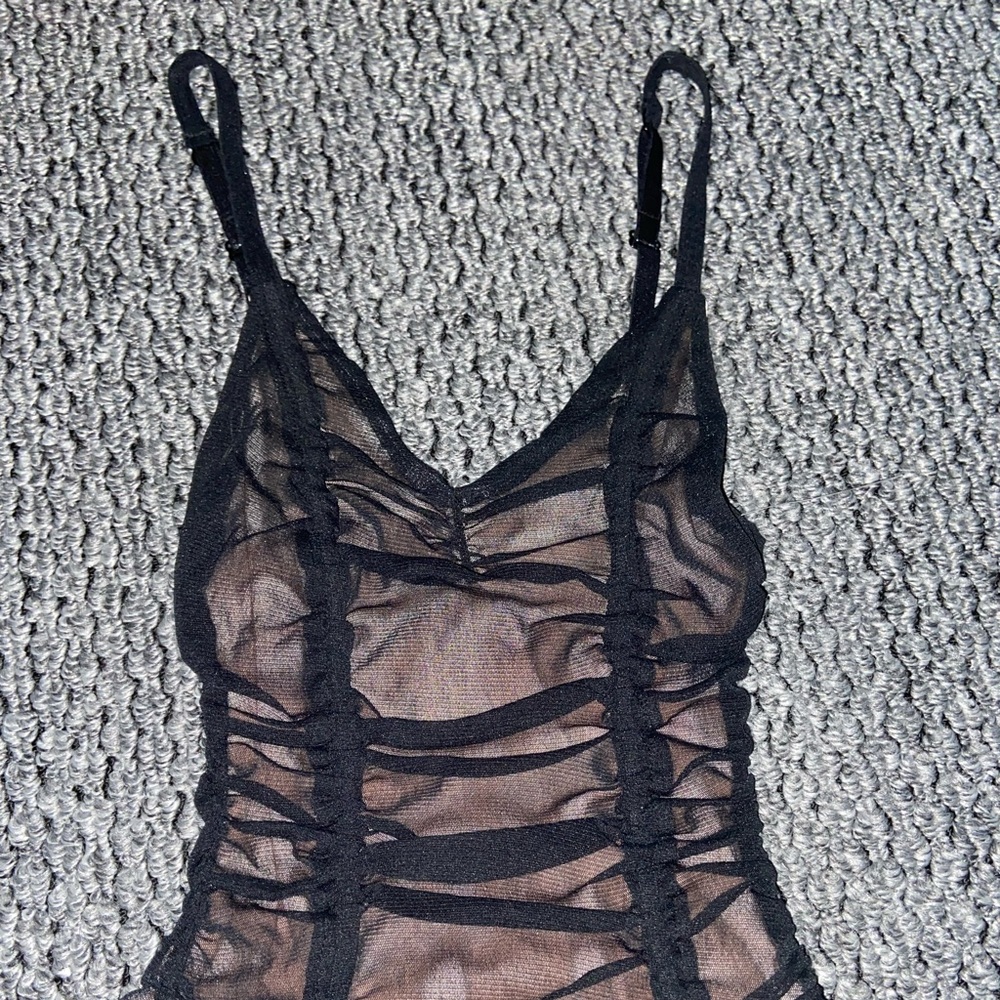 Out From Under Raine Ruched Mesh Bodysuit - Picture 4 of 6